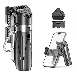 Easy to carry, 4-in-1 multifunctional mini selfie stick, 360 ° free rotation and extension to meet multiple scenarios. Stable shooting without shaking, one click for selfies, videos, and log recording, compatible with most mobile phones