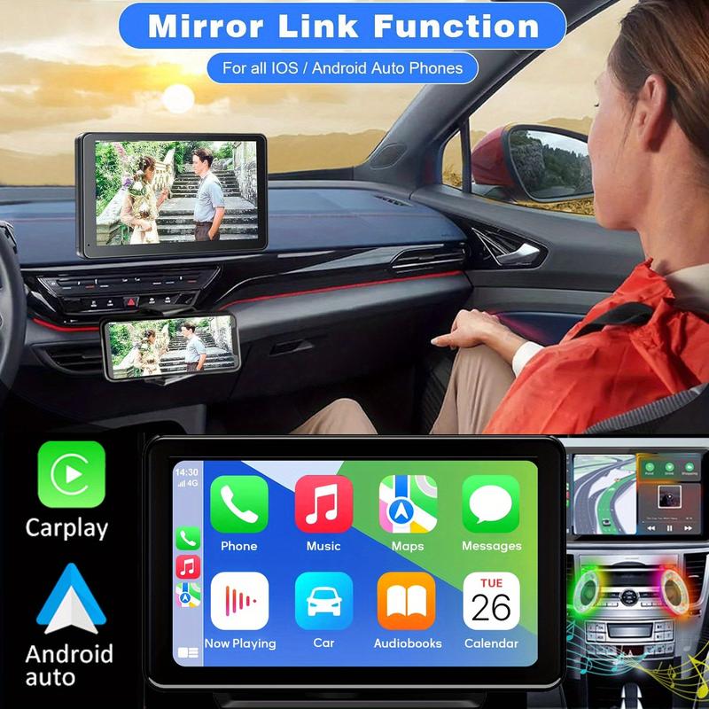 2026 New 7-inch Wireless Car Display With Built-in Audio System, Ultra HD Touchscreen, 1080P Backup Camera, Dashcam, Wireless Connectivity, GPS Navigation, Supports CarPlay And Android Auto, Mirror Link, FM Radio, AUX/USB/TF Ports. Fits All Vehicle