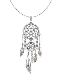 Kelly Herd Women's Silver Dreamcatcher Pendant Necklace - Slz7368