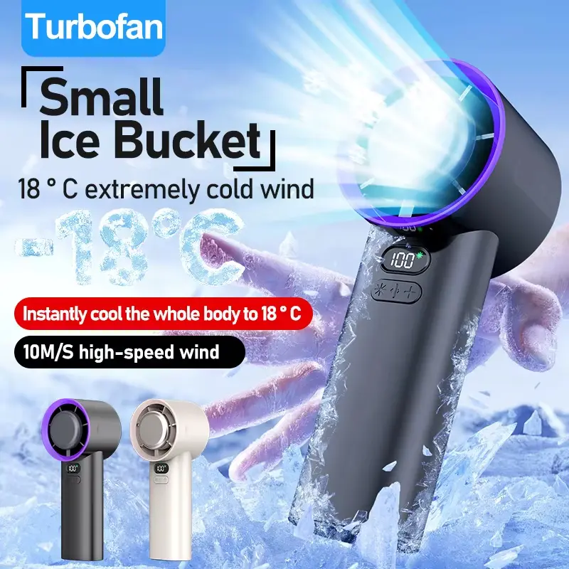 Portable Cooling Fan with Semiconductor Cooling Plate, Adjustable Wind Speed, USB Rechargeable, Strong Airflow, Carry Strap, TPU Casing – For Office, Home, Travel Use