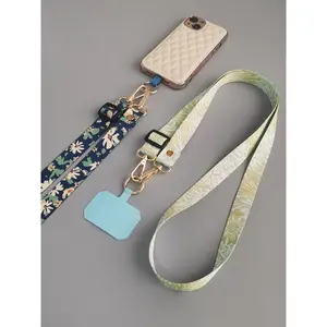 Painted Crossbody Cell Phone Lanyard Adjustable Neckband Strap Rope With Universal gasket Clip Anti-Lost mobile Phone Lanyards