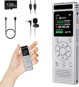 136GB digital voice recorder, with playback function, 9000 hours of recording capacity, voice-activated recorder, with noise reduction function, A-B repeat function, MP3 player and password protection, suitable for lectures/conferences/courses/interviews,