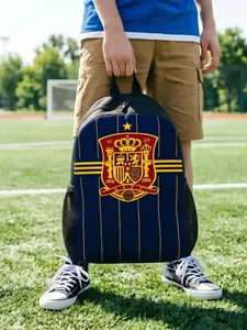 1PC Spain Storage Bag Football Ladies Backpack High Street Backpack For Work Birthday Gift Sturdy Shoulder KnapsackBack to School Season Match Day Essentials
