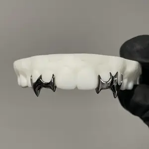 Custom Y2K Fang Teeth Grillz 925 Silver Hiphop Grillz