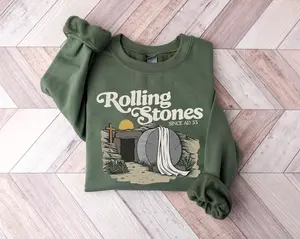 Rolling Stones Christian Sweatshirt, Easter Day Sweater, Stones Easter Clothing, Jesus Christ Sweater, Gift For Christian, Faith Based SweatShirt
