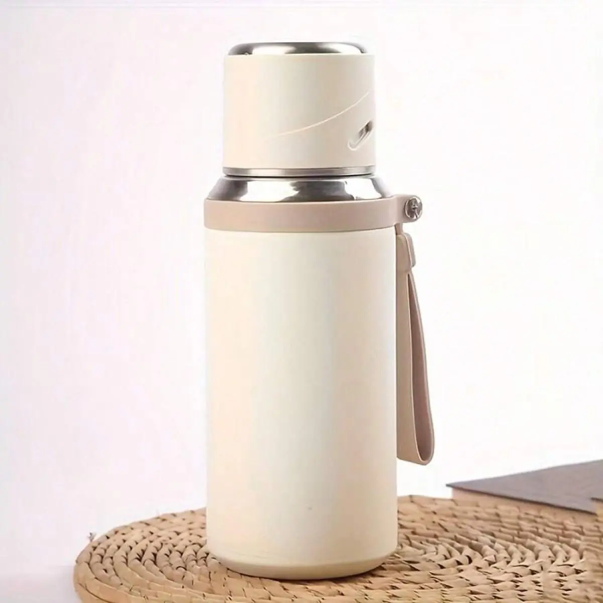 600ml 21oz 316 Stainless Steel Vacuum Insulated Water Bottle With Cup Lid, Portable Hot And Cold Drink Flask For Coffee Ice Water Travel