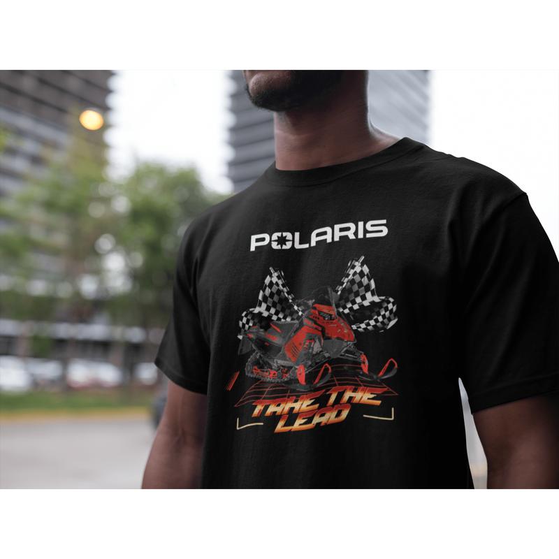 Men's Big and Tall Polaris Indy Snowmobile Shirt Casual Classic Cotton