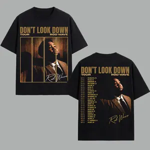 Rod Wave Don't Look Down Premium Acid Washed 100% T-Shirt, hip hop R&B Music Duo Graphic Tee, Urban Hip Hop Soul Streetwear Shirt, Concert Tour Merch, Gift for R&B Fans, Vintage Music Tee