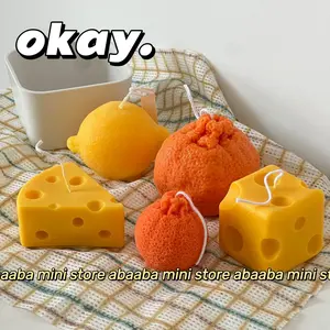 Cheese Scented Candle Smokeless Creative Fragrance Gift Box Birthday Candle Home Handmade Aromatherapy Souvenir