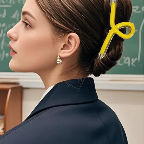 Pencil Hair Claw Clips for Women Thick Hair Funny Back to School Hair Clips for Thin Hair Jaw Barrettes Cute Teacher Hair Accessories Teacher Appreciation Gift Party Costume  Gift For Teachers & Classmates & Friends Decorative Clips