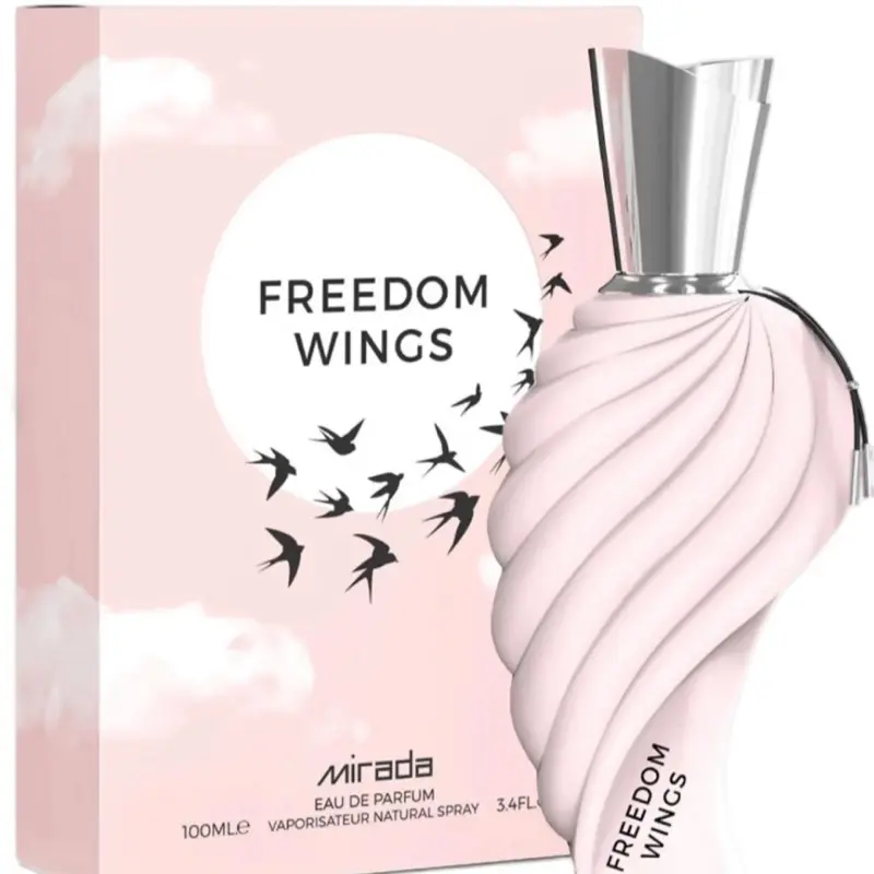 Freedom Wings Mirada Eau de Parfum 3.4oz Floral Fragrance with Litchi Strawberry Pear Bergamot Notes Made in UAE Arabian Perfume Luxurious Perfume