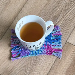 Handmade Crochet Mug Rug - Colorful Cozy Accessory for Your Cup of Tea or Coffee