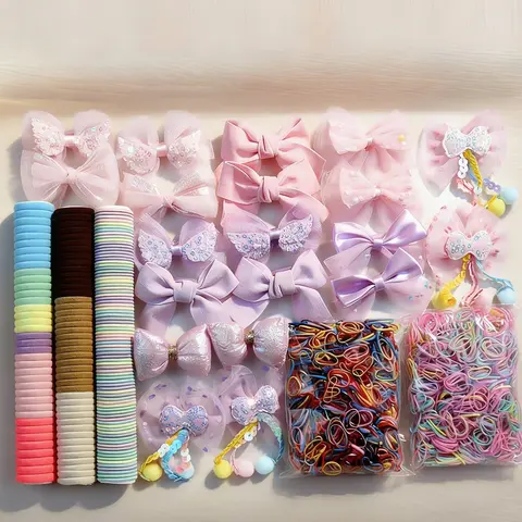 Hair Tie & Hair Clip Set, Hair Accessories Sets, Cute Colorful Hair Accessories for Girls, Fashion Hair Accessories for Party, Daily Clothing Decor