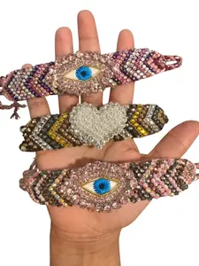Handmade Crochet Bracelet – Colorful Boho Woven Jewelry medium