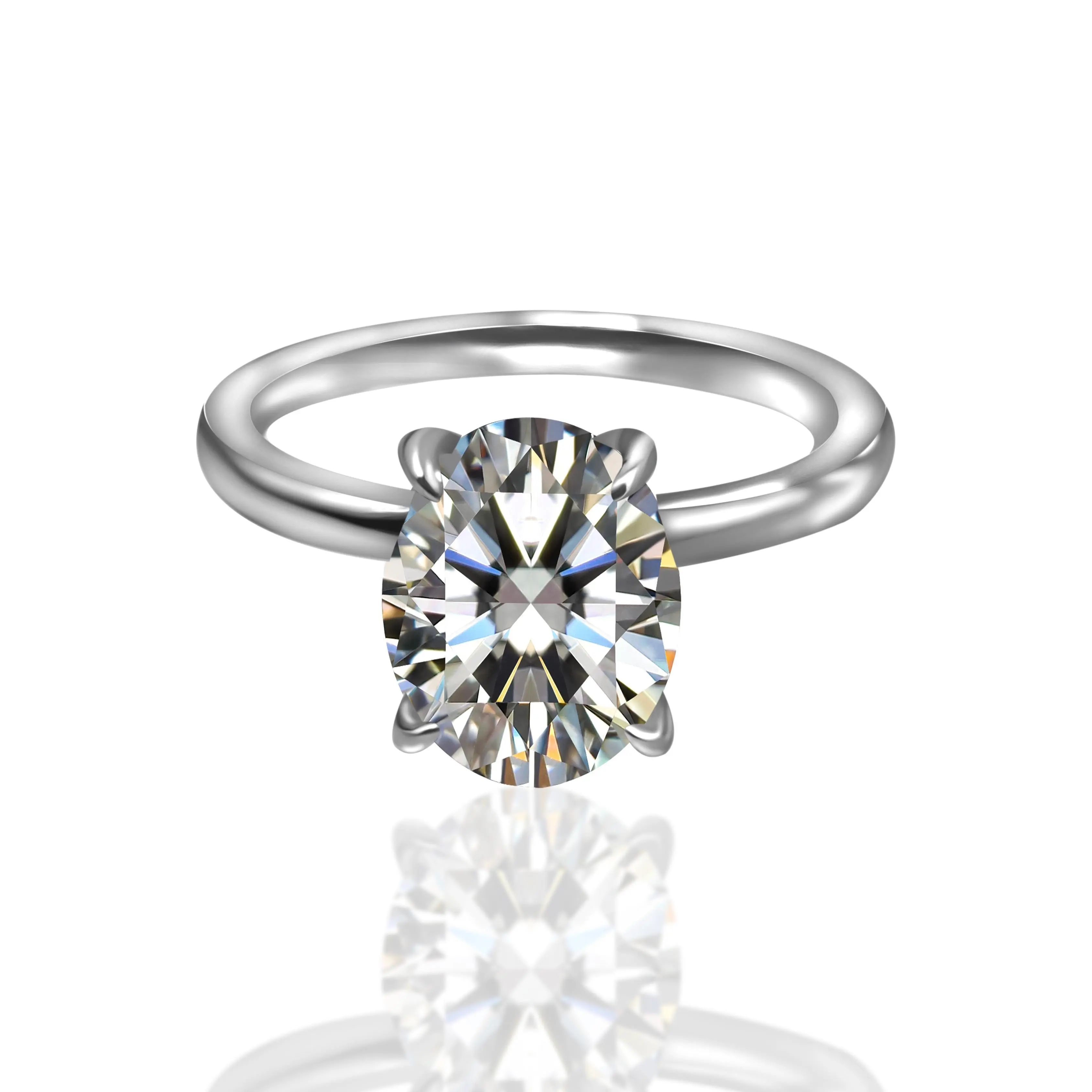 【#X25】(Rita) 925 Sterling Silver Synthetic Moissanite ring