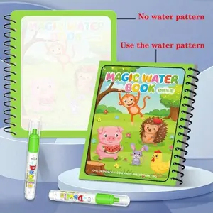 Magic Water Drawing Book for Kids - Reusable Doodle Coloring Pad with Water Pen, Toddler Painting Set for Boys & Girls
