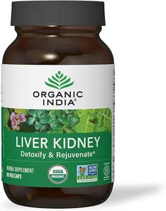 ORGANIC INDIA Liver and Kidney Cleanse Detox Repair - Herbal Supplement - Detoxify & Rejuvenate, Supports Healthy Liver & Kidney Function, Vegan, USDA Certified Organic, Non-GMO - 90 Capsules