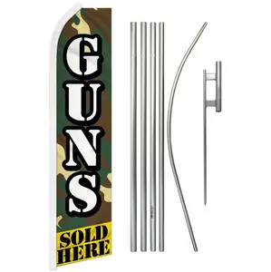 Large Steel-Aluminium Flag and Pole Complete Kit - Home, Festive Party Supplies Backdrop Banner Accessory, Commercial, Windproof