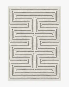 Labyrinth Camel & Ivory Flatwoven Rug by Jonathan Adler