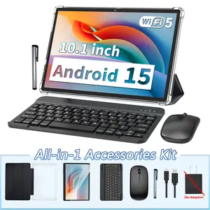 【Mothersdaygift】Relndoo, 10.1 Inch Android 15, Wireless Set with Keyboard, Mouse, Stylus, Case, 5G WiFi