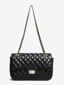 High-End Trendy Rhombic Chain Crossbody Bag, Elegant Gold Lock Decoration Underarm Bag, Adjustable Shoulder Strap, All Seasons Women's Bag, Quilted Crossbody Bag, Fashionable Shoulder Bag