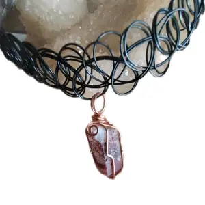 Crystal wire wrap 90s choker tattoo necklace