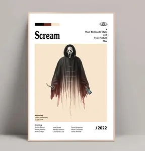 Scream Movie Poster, Van Gogh Midcentury Modern Design, Meme Poster
