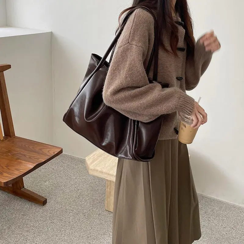 Women's Casual PU Tote Satchel - Large Capacity Top Handle Shoulder Bag for Daily Work, Multifunctional Commuter Handbag Fits 14-Inch Laptop, Work Bags for Women, Shoulder Bag For Women