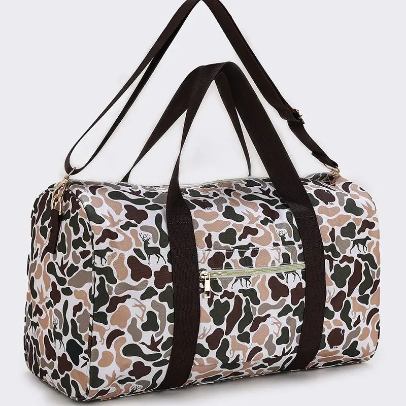 Deer Hunting Camo Duffle Bag Travel, 18.5*11.2*7.9 inches Travel Luggage, Durable Duffle-Weekender Bag for Outdoor Trips