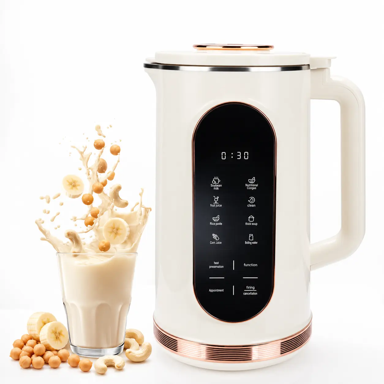 Automatic Plant-Based Beverage Maker, 8-in-1 Nut Milk Machine & Coffee Maker with 48oz 1.5L Capacity, Dry-Burn Protection, One-Touch Operation & 10 Blades