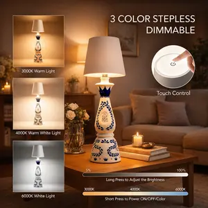 Wireless Bottle Lamp,2025 New 3 Color Rechargeable Wine Bottle Lights for Bars Restaurants