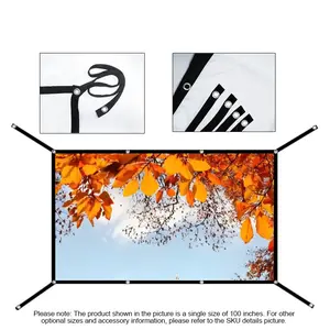 Portable Foldable Projector Screen 60-150 Inches 16:9, Home Cinema Outdoor Indoor Dual-Sided Projection, Suitable for Party Office Classroom
