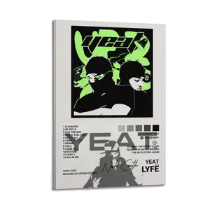 Lyfe (EP)-YEAT Album Canvas Painting Oil Painting Wall Art Canvas Poster Decorative Painting Corridor Decoration Home Ornaments Photo Artistic Room Print Wood