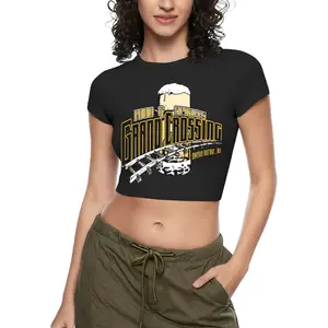 Custom Crop Top Customized Shirts for Women Funny Personalized Summer Shirts Black M CWE0316WE1028