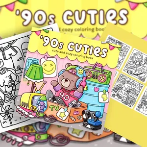 1PC Vintage-Style Coloring Book, Stress Relief Tool, made with coloring paper, filled with nostalgic and cute details. Perfect for stress relief, creative activities, and art creation, and makes a great Valentine's or Easter gift