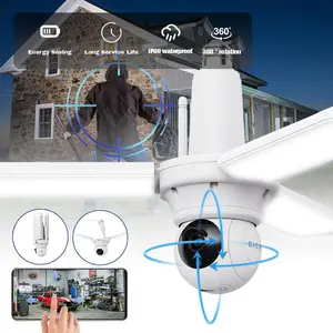 Indoor LED Garage Light with Wi-Fi Security Camera – 30W Super Bright, 3000 Lumens, 360° PTZ Auto Tracking, Motion Activated Sensor, Color Night Vision, Alexa Compatible