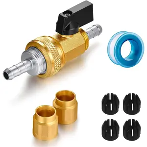 telescopic hose end adapter with shut off retractable hose end Fittings for flexible telescopic hose Repair Connector Brass Shut Off Valve 1Set