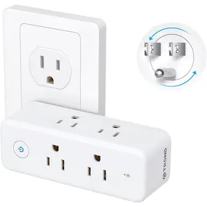 Outlet Extender Surge Protector - 6 AC Outlet Splitter with 360 Rotating Plug, Multi Sockets Wall Expander with Power , 1440J, 3 Way Plug Adapter for  Bathroom Kitchen Office Dorm