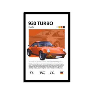 Stylish Porsche 930 Turbo Silk Stylish , Vintage Automotive Decor, Car Enthusiast Wall Art, Gift for Him, Unique Home Decoration