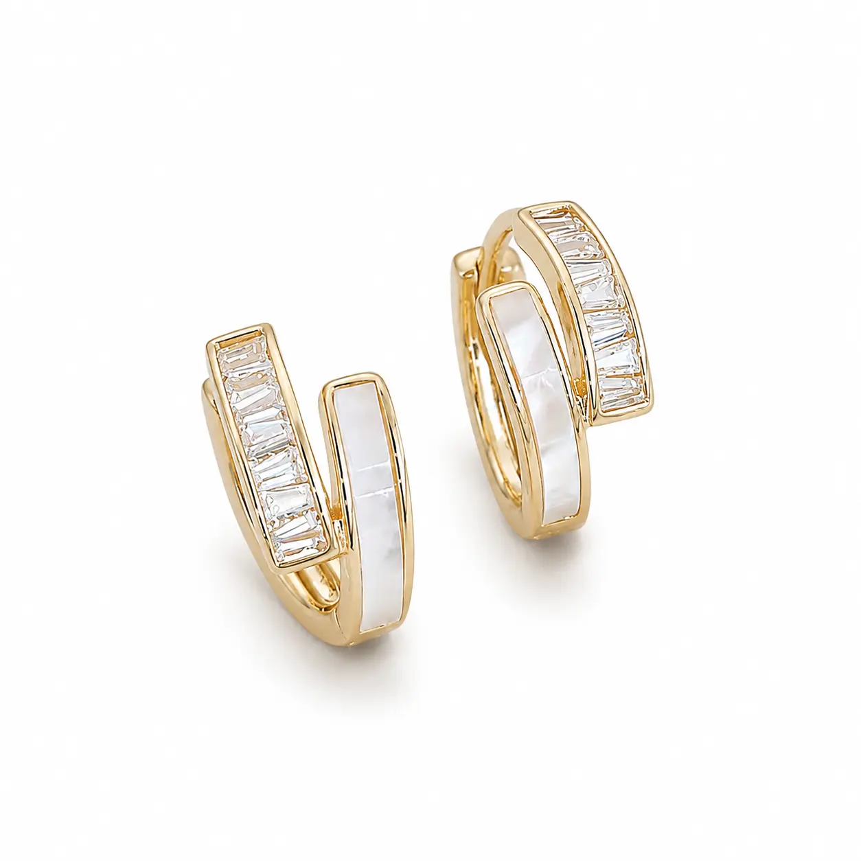 High-Quality Copper Earrings for Men and Women | Enamel & Micro-Pave Zircon Huggies | Everyday Decorative Accessories