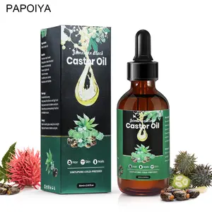 PAPOIYA Jamaican Black Castor Oil-Unisex Massage Oil, Glass Bottle With Dropper, Suitable for Moisturizing Body, Face, Skin & Hair