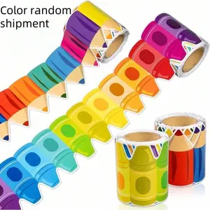 26 Feet Rainbow Crayon Self-Adhesive Bulletin Board Border Decoration Stickers, DIY Blackboard Border for Classroom, Home Classroom Decorations, Wall Window Door Decor, Sticker Decorations