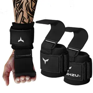 Weight Lifting Hooks, Padded Weight Lifting Straps Wrist Straps for Men and Women,  Deadlift Straps for Weightlifting and Powerlifting, Weight Lifting Gloves for Pull Ups