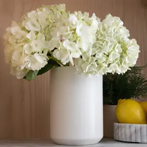 Flora Bunda 6.25" Matte White Ceramic Vase for Tabletop Decor - Elegant Cylindrical Shape for Flowers & Plants - Durable & Easy to Clean Centerpiece for Home & Office