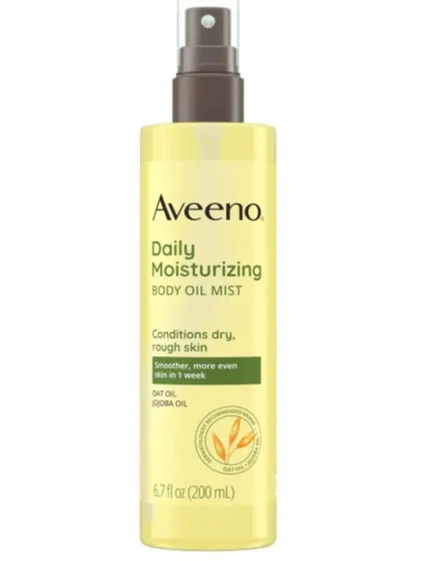 Aveeno Daily Moisturizing Body Oil Mist with Oat Oil and Jojoba Oil for Rough, Dry, Sensitive Skin, Nourishing Body Spray for Smoother, More Even Skin, Paraben- & Silicone-Free, 6.7 fl. oz
