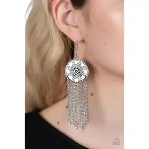 Fringe Control - Black Earrings - Paparazzi