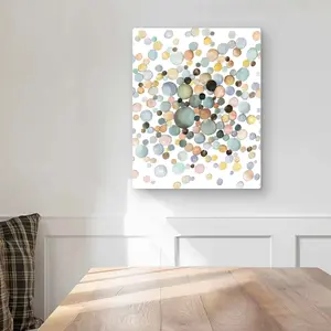 212 MAIN Artistic Minimalist Abstract Beige Lightweight Aluminium Metal Print Wall Art, 16x20 in Little Bubbles Artwork for Home Decor, Room Accent & Decoration