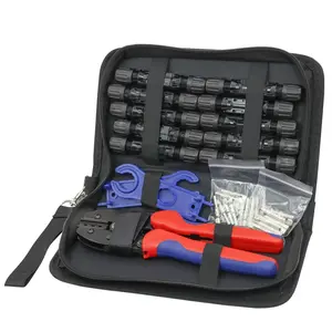 Solar Crimping Tool Set for Pv Cables, Includes 10 Pairs of Connectors and 2 Wrenches, Essential Tools for Solar Plug Installation