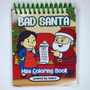 Santa's Naughty List Mini Coloring Book Bundle - 40 Pages each on Thick Cardstock - Easy Bold Simple Designs - Perfect for All Ages & Skill Levels - Therapeutic Coloring for Kids Teens Adults