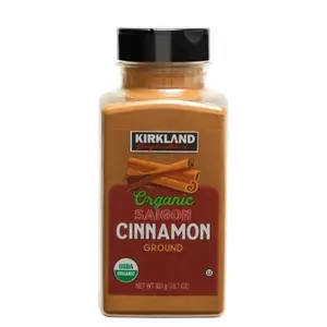 Kirkland Signature Organic Ground Saigon Cinnamon 10.7 oz Spice Flavor Certified USDA Organic High-Quality Cinnamon for Baked Goods Dried